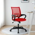 thumbnail image 1 of CL.HPAHKL Mesh Office Chair with Wheels, Adjustable Ergonomic Computer Desk Chair with Lumbar Support & Armrest, Comfortable Swivel Rolling Chair for Home Office Work Study, Red, 1 of 7