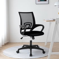 CL.HPAHKL Mesh Office Chair with Wheels, Adjustable Ergonomic Computer Desk Chair with Lumbar Support & Armrest, Comfortable Swivel Rolling Chair for Home Office Work Study, Black