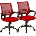thumbnail image 1 of CL.HPAHKL Mesh Office Chair with Wheels, Adjustable Ergonomic Computer Desk Chair with Lumbar Support & Armrest, Comfortable Swivel Rolling Chair for Home Office Work Study, 2 Pack, Red, 1 of 7