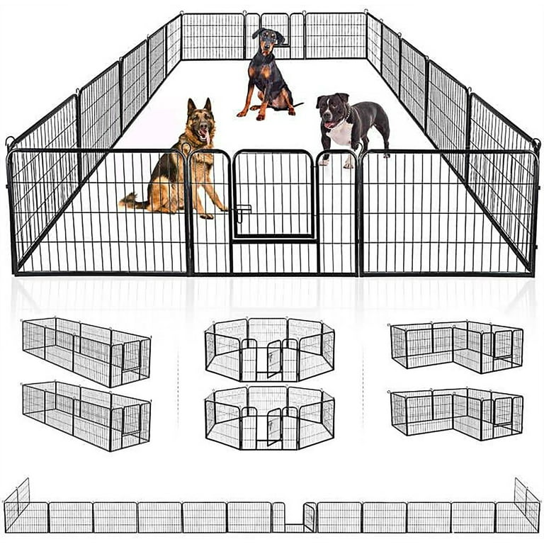 CL.HPAHKL Expandable Indoor Outdoor Dog Fence 8 16 Panel 40 32 Exercise Playpen Kennel Walmart