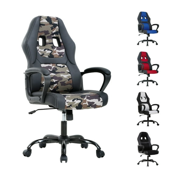 CL.HPAHKL PC Gaming Chair, Ergonomic Computer Chair PU Leather Gamer Chair with Headrest and Lumbar Support, Height Adjustable Video Game Chair Gaming Chair for Adults Teen, Camo