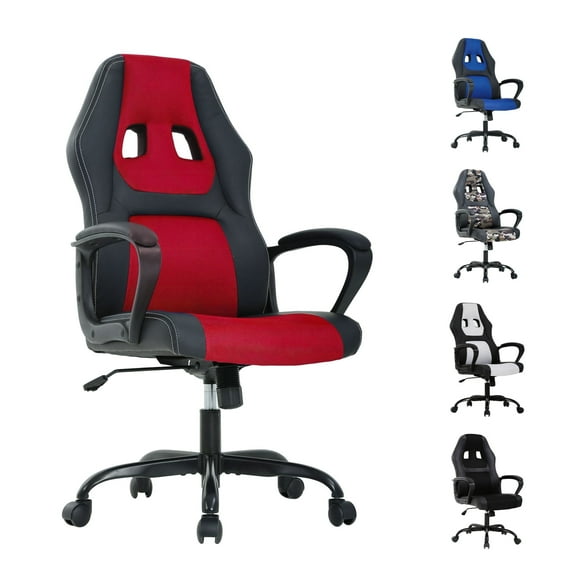 CL.HPAHKL PC Gaming Chair, Ergonomic Computer Chair PU Leather Gamer Chair with Headrest and Lumbar Support, Height Adjustable Video Game Chair Gaming Chair for Adults Teen, Red
