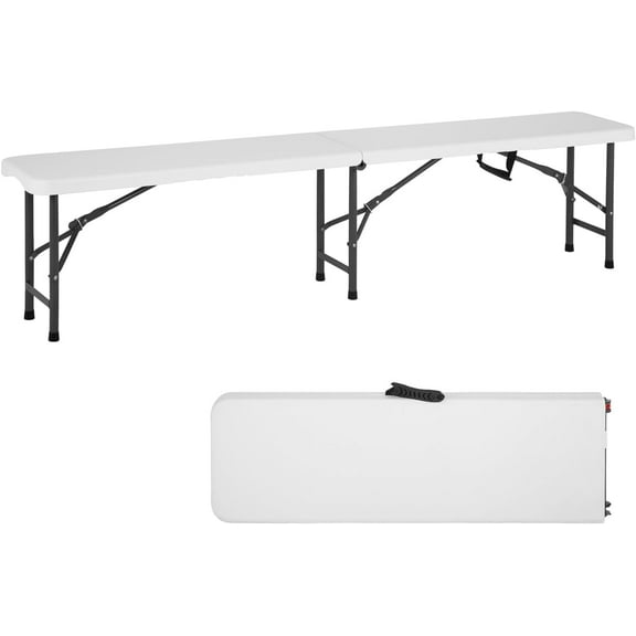 CL.HPAHKL Plastic Carrying Handle Folding Bench, White