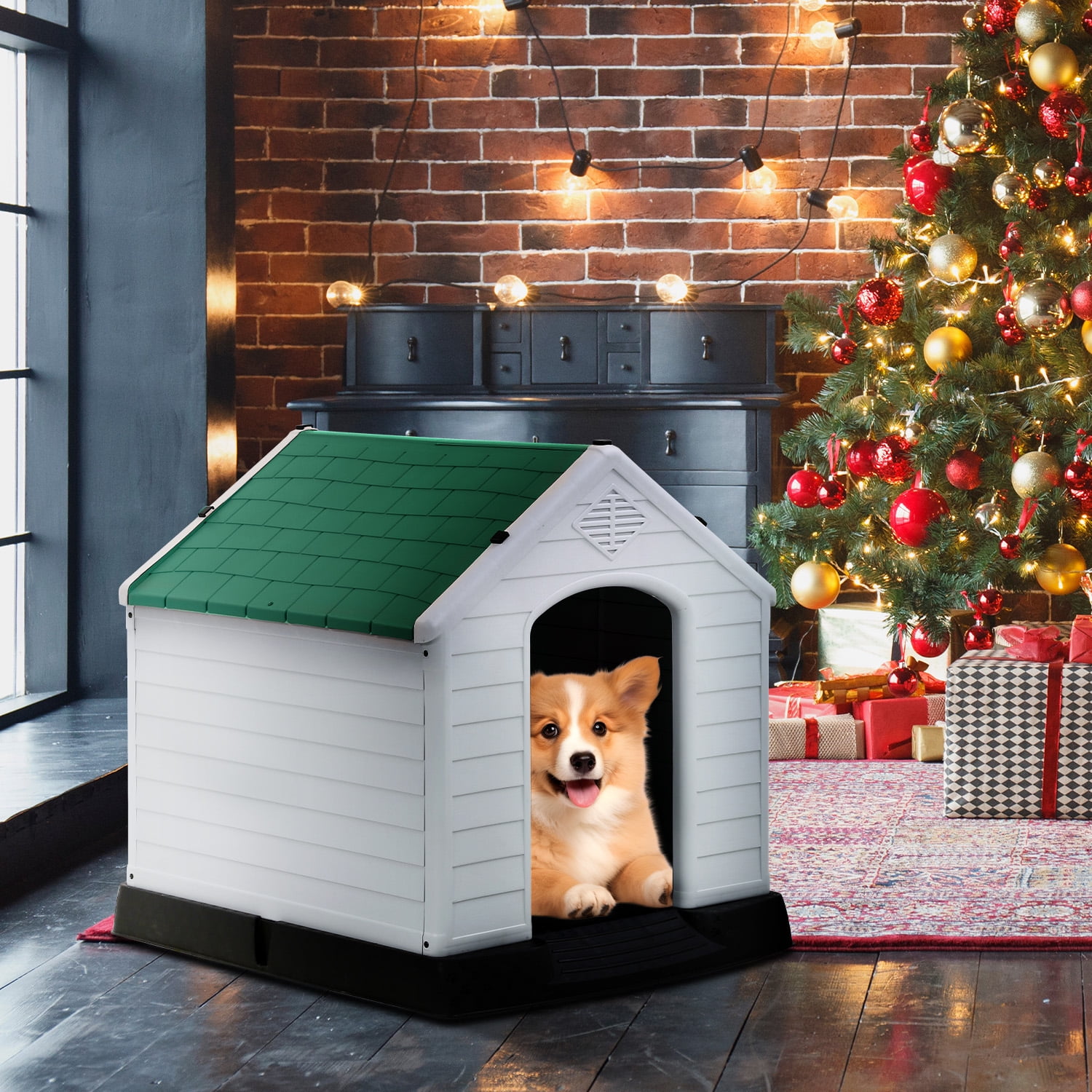 Curated visual reference: Compact Dog House For Small Spaces Reference: Cl Hpahkl Plastic Dog House Outdoor Indoor Durable Doghouse For