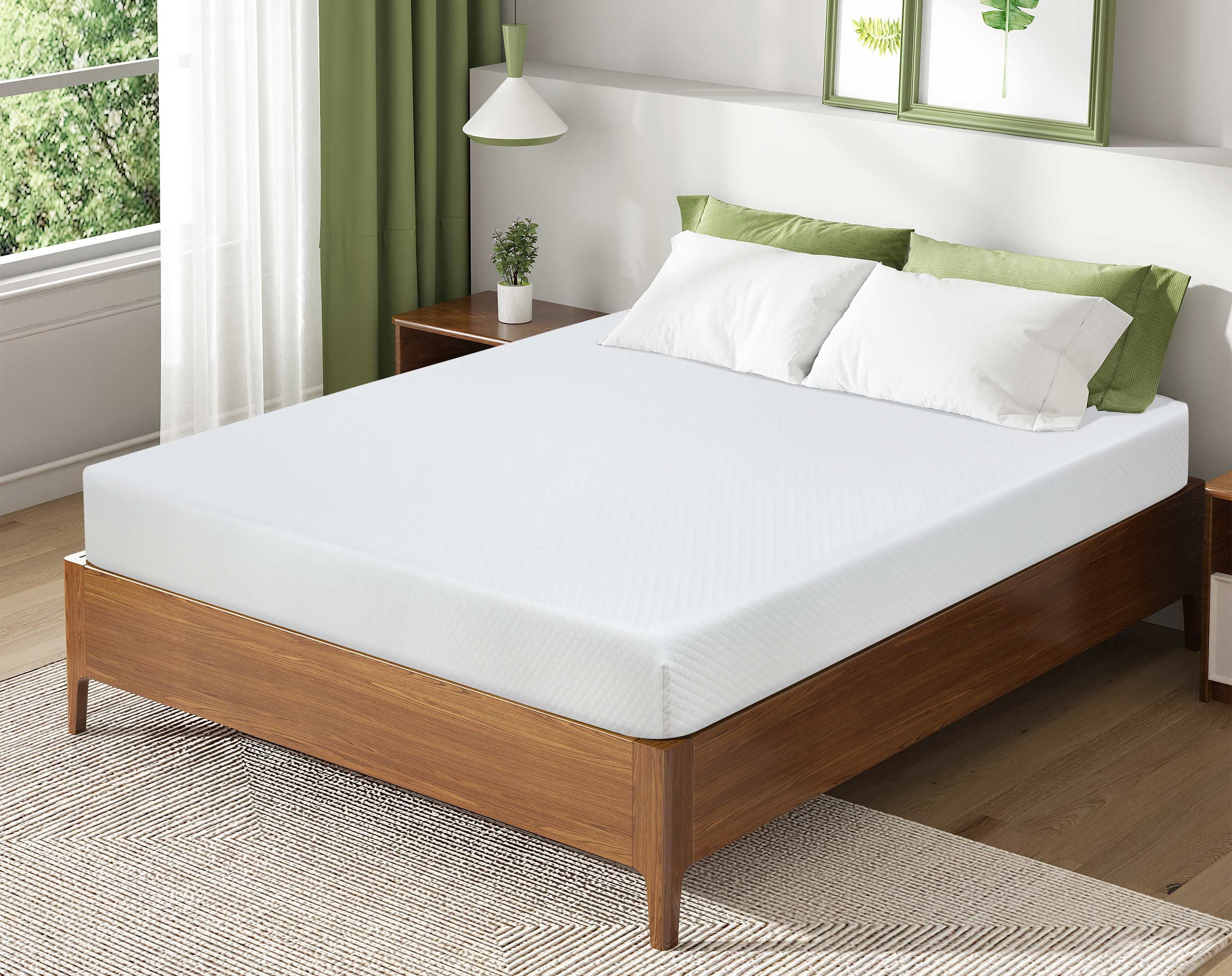 CL.HPAHKL Queen Mattress, 12 Inch Cooling Green Tea Memory Mattress in a Box Queen, Medium Firm Mattress Queen Size, Bed in a Box, CertiPUR-US