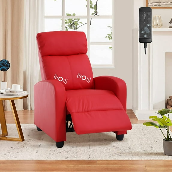 CL.HPAHKL Recliner Chair, Adult High-Density Sponge Cushion and PU Leather Reclining Chair for Living Room, Bedroom, Home Office