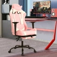 thumbnail image 1 of CL.HPAHKL Recliner Game Chair, PU Leather Racing Gaming Desk Chair Height Adjustable Swivel Desk Chair with Footrest Comfortable Computer Chair with Headrest Lumbar Support, Pink, 1 of 8