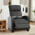 thumbnail image 1 of CL.HPAHKL Reclining Chair, Small Recliner Sofa Chair with Thick Seat Cushion and Massage Backrest PU Leather Single Sofa Push Back Recliner Chair with Massage for Living Room, Home Theater, Black, 1 of 7