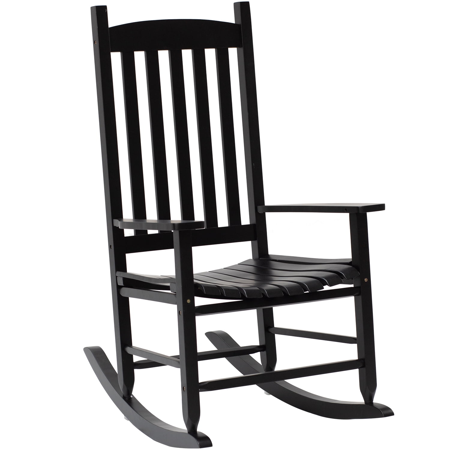 CL.HPAHKL Rocking Chair Outdoor, Black Wooden Rocking Chairs Patio