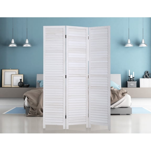 CL.HPAHKL Room Divider, 3 Panel Folding Privacy Screen Temporary Wall, Freestanding Wall Divider Portable Room Partitions and Dividers for Home Bedroom Living Room, White