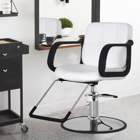CL.HPAHKL Salon Chair, Rotatable Hydraulic Pump 360 Degree Rolling Rotation for Barber Shops and Beauty Salons, Hair Stylist Chair Professional Shampoo Cut Haircut Salon Chair,White
