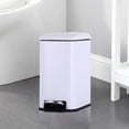 thumbnail image 1 of CL.HPAHKL Small Bathroom Trash Can with Soft Close Lid, 1.3 Gallon Stainless Steel Garbage Can with Removable Inner Bucket, Foot Pedal, Mini Trash Bin for Toilet, Home Office (White), 1 of 7