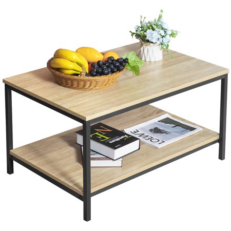 CL.HPAHKL Small Wood Coffee Tables 31.5"D x 20.1"W x 16.9"H Living Room Tables Farmhouse Coffee Table with Storage Center Table in Living Room Square Rustic Coffee Table