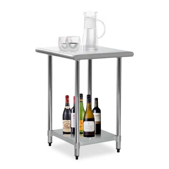 CL.HPAHKL Stainless Steel Table for Prep & Work, 24" X 24" Kitchen Work Table NSF Commercial Heavy Duty Metal Table with Undershelf, Prep Table for Kitchen Home Restaurant