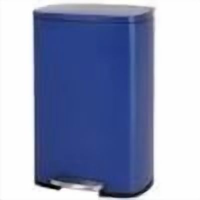 CL.HPAHKL Step-On Kitchen Trash Can, Brushed Stainless Steel Garbage Can with Soft Close Lid, Large Capacity Garbage Bin with Odor Seal for Home, Office, Bathroom, Bedroom, Deep Blue