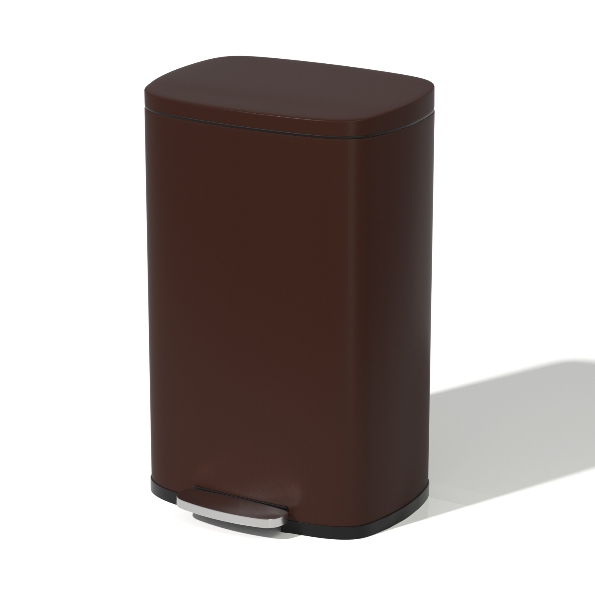 CL.HPAHKL Step-On Kitchen Trash Can, Brushed Stainless Steel Garbage Can with Soft Close Lid, Large Capacity Garbage Bin with Odor Seal for Home, Office, Bathroom, Bedroom, Brown