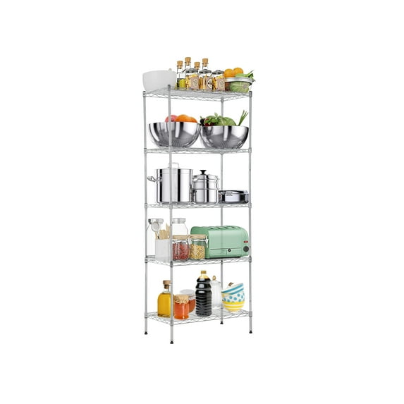 CL.HPAHKL Storage Shelves for Storage, Adjustable 5 Tier Metal Shelving Unit, Wire Shelving Unit 750lbs Capacity Storage Racks and Shelving Storage Shelf for Kitchen Garage Pantry, 24"L x 14"W x60"H
