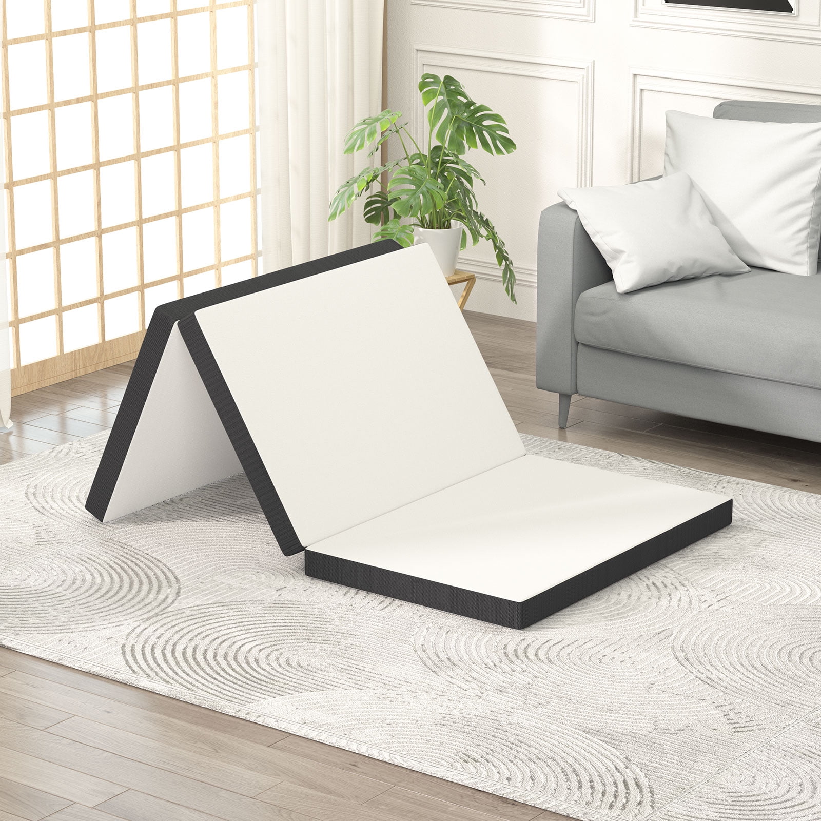CL.HPAHKL Tri-Folding Mattress 3 inch Twin Memory Foam Mattress, Foldable Mattress with Washable Cover, Portable Mattress for Guest Bed, Camping, Yoga, RV Travel