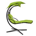 thumbnail image 1 of CL.HPAHKL Zero Gravity Swing Lounge with Canopy, Outdoor Hanging Curved Steel Chaise Lounge Chair for Outside Free Standing Hammock Patio Chair with Umbrella, Green, 1 of 7