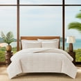 thumbnail image 1 of Coastal Living Tropical Luxe Striped 3-Piece Quilt Set, King, Natural Ivory & Beige, Cotton-Linen Blend, 1 of 13