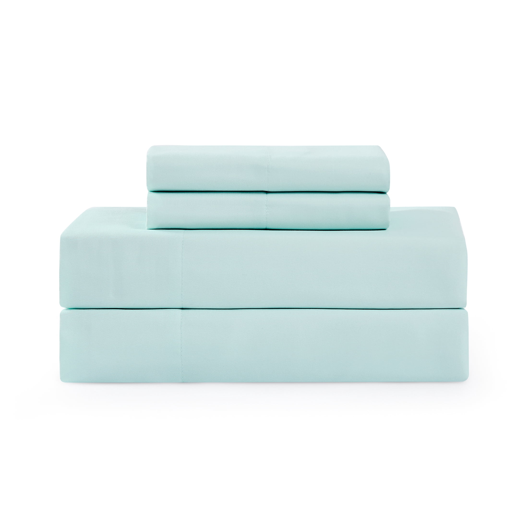Coastal Living 4-Piece Sky Blue Soft Brushed Microfiber Luxury Cooling Sheet Set, Queen