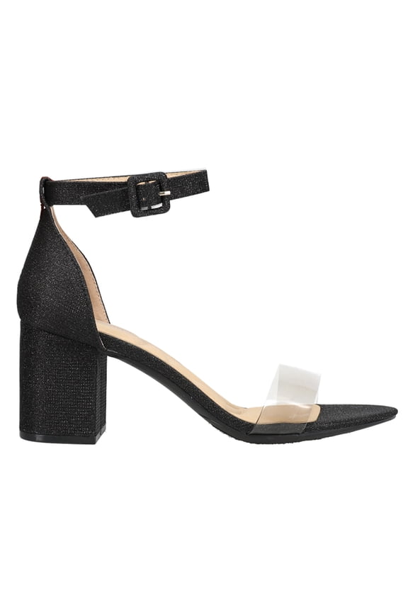 Womens Jazz Clear Strap Block Heel Dress Sandals Shoes