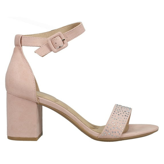 CL by Laundry Womens Jolly Rhinestone Block Heel Ankle Strap Dress Sandals