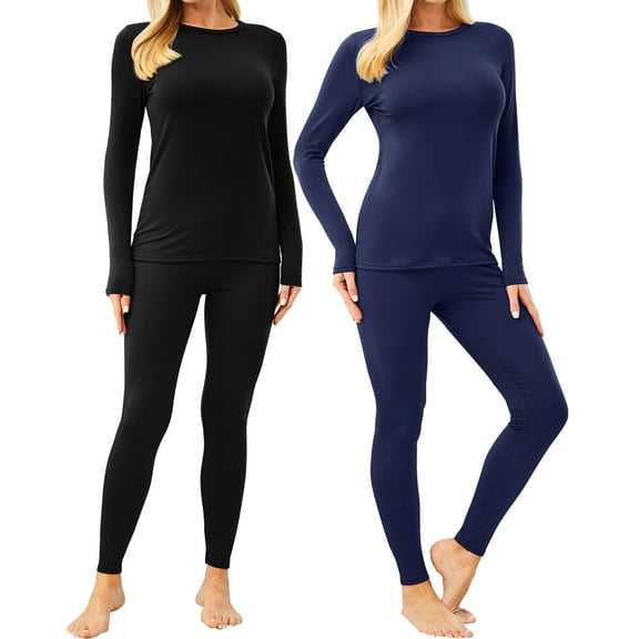 CL convallaira 2 PACK/Set Women Thermal Underwear Long Johns Set, Soft and Warm Long Underwear Base Layer Pajama for Cold Weather