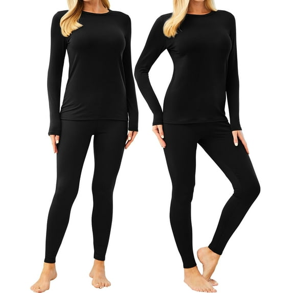 CL convallaira 2 PACK/Set Women Thermal Underwear Long Johns Set, Soft and Warm Long Underwear Base Layer Pajama for Cold Weather
