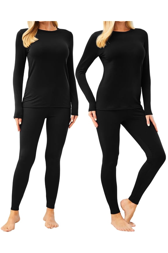 CL convallaira 2 PACK/Set Women Thermal Underwear Long Johns Set, Soft and Warm Long Underwear Base Layer Pajama for Cold Weather