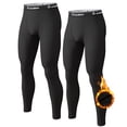 thumbnail image 1 of CL convallaria 2 Pcs Thermal Pants for Men Fleece Lined Thermal Bottom Athletic Base Layer Cold Weather Gear, 1 of 6