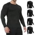 thumbnail image 1 of CL convallaria 4 Pack Men Athletic Shirt, Quick-Dry Workout Shirts for Men with Long Sleeve, Cooling Comfort Rash Guard for Sports & Gym, 1 of 9