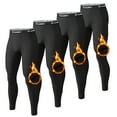 thumbnail image 1 of CL convallaria 4 Pcs Thermal Pants for Men Fleece Lined Thermal Bottom Athletic Base Layer Cold Weather Gear, 1 of 6