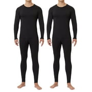CL convallaria Men's Thermal Underwear Long Johns - 2 Pack Soft and Warm Long Underwear Base layer for Cold Weather