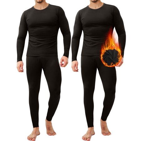 CL convallaria Men's Thermal Underwear Long Johns - 2 Pack Soft and Warm Long Underwear Base layer for Cold Weather