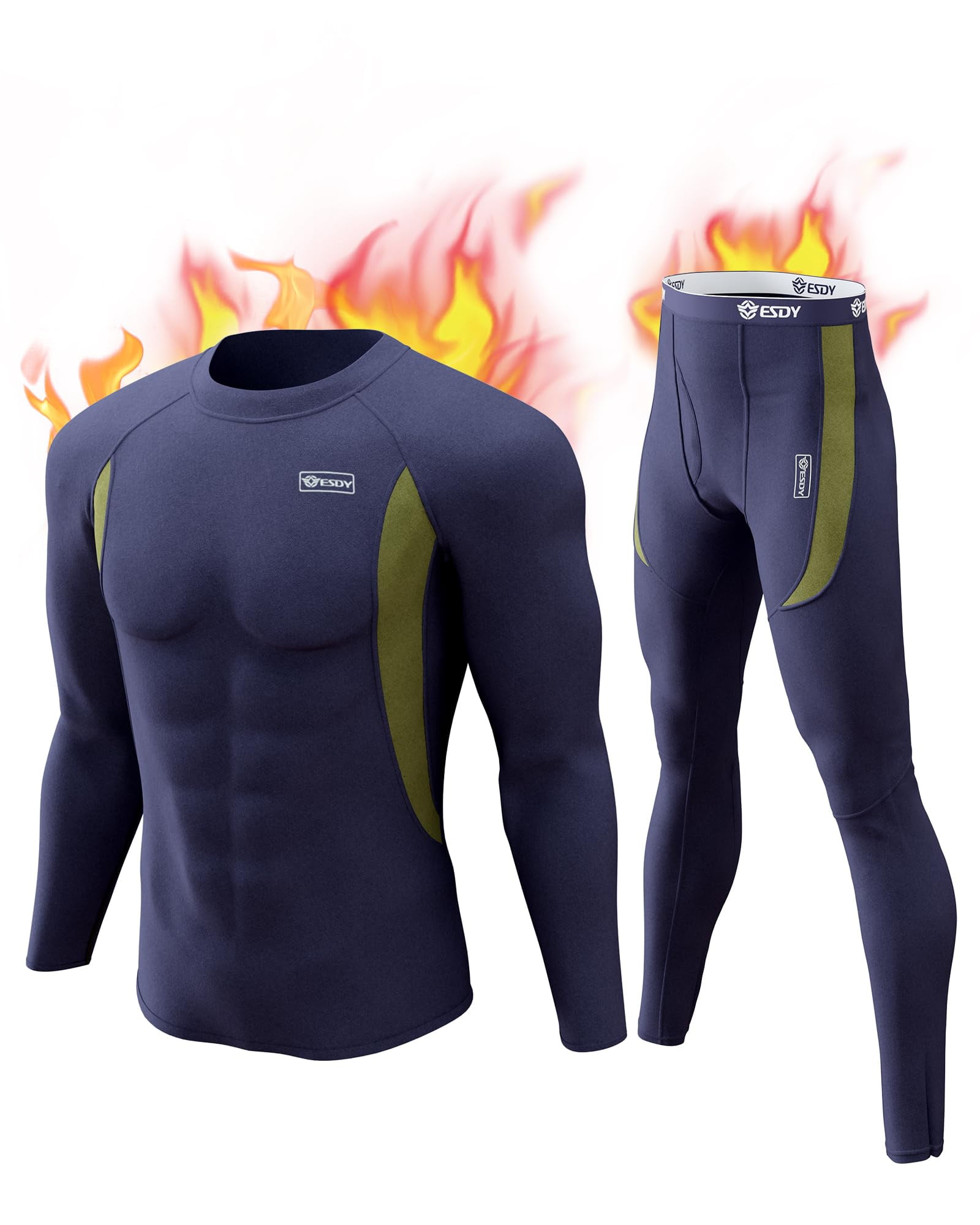 Mens long best sale johns with fly