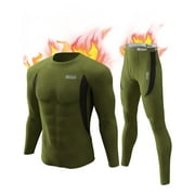 CL convallaria Mens Thermal Underwear Set with Fly, Long Johns Base Layer Winter Hunting Gear Sport Top and Bottom S-2XL