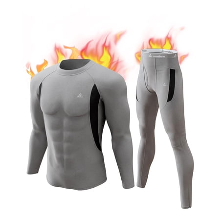 CL convallaria Mens Thermal Underwear Set with Fly, Long Johns Base Layer Winter Hunting Gear Sport Top and Bottom XS-4XL