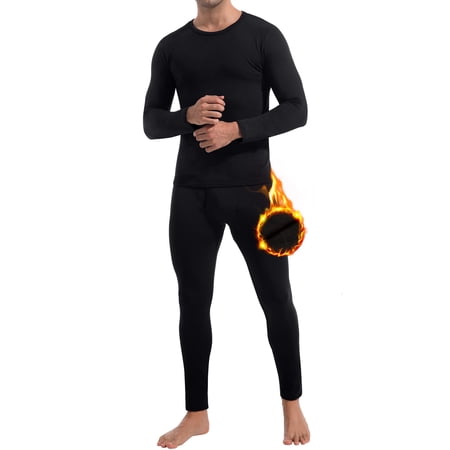 CL convallaria Thermal Underwear for Men, Ultra Soft Long Johns Fleece Lined Base Layer Cold Weather Top and Bottom Set