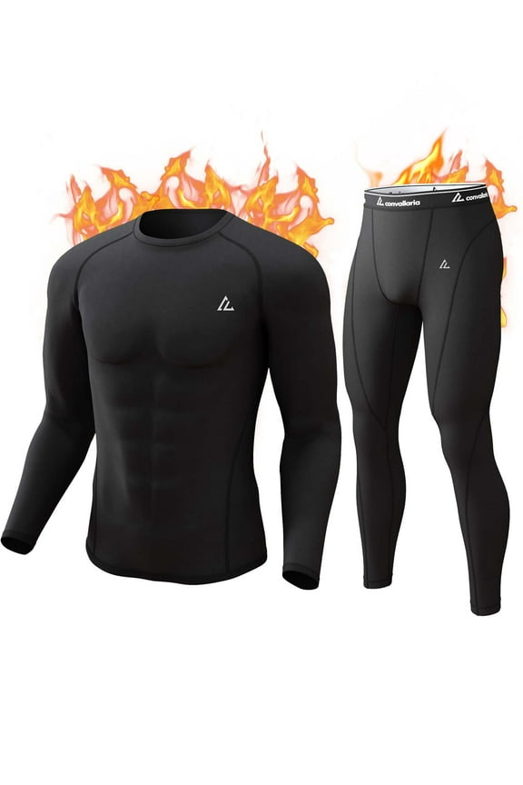 Thermal Underwear for Men Long Johns Fleece Lined Hunting Gear Set Base Layer for Cold Weather S-3XL