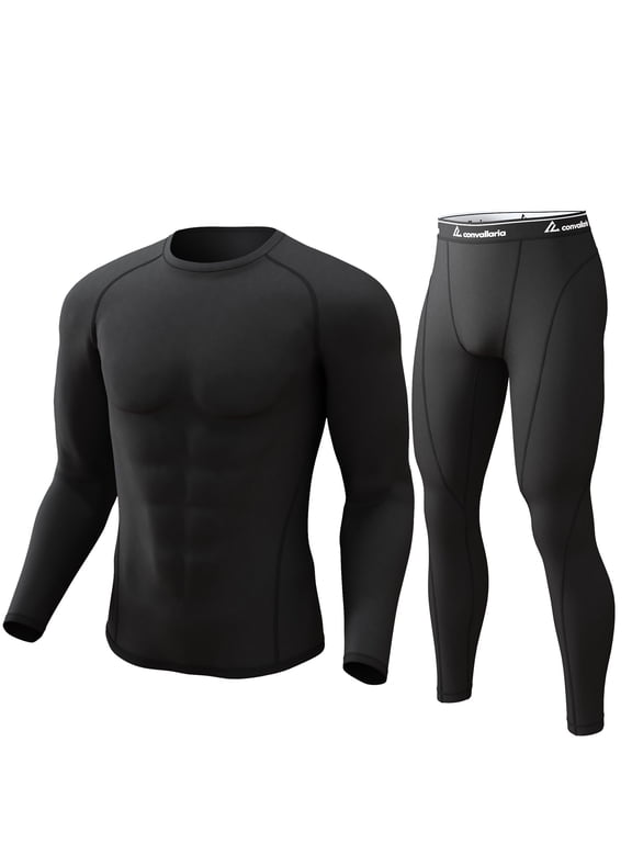 Thermal Underwear for Men Long Johns Fleece Lined Hunting Gear Set Base Layer for Cold Weather XS-4XL