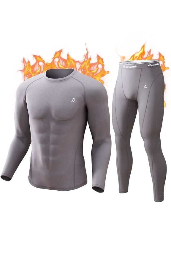 Thermal Underwear for Men Long Johns Fleece Lined Hunting Gear Set Base Layer for Cold Weather S-9XL