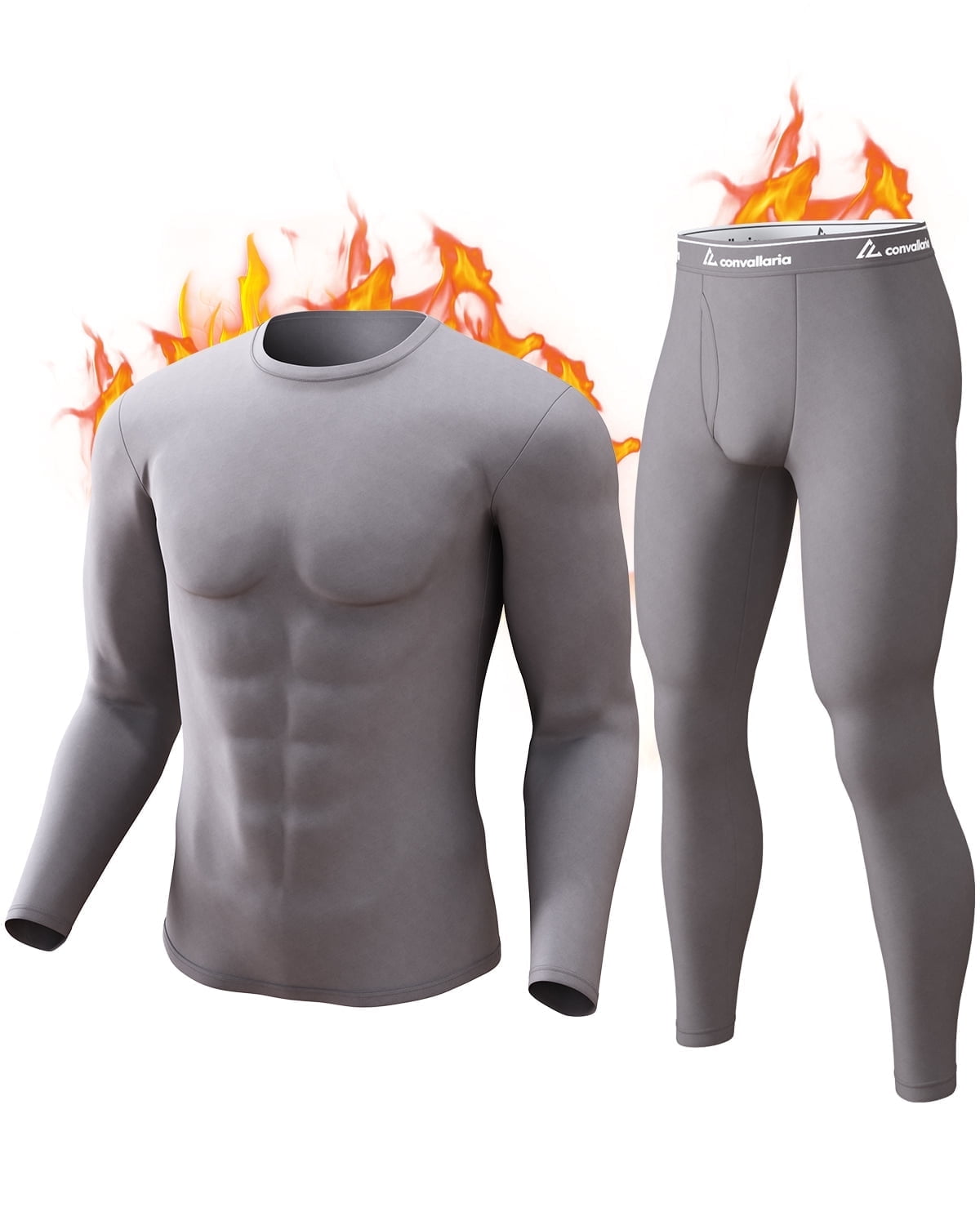 CL convallaria Thermal Underwear for Men, Ultra Soft Long Johns Fleece ...