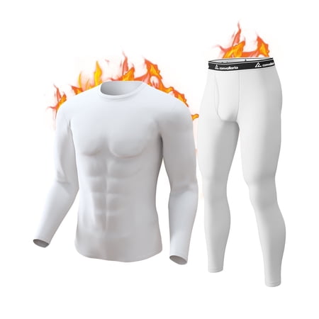 CL convallaria Thermal Underwear for Men, Ultra Soft Long Johns Fleece Lined Base Layer Cold Weather Top and Bottom Set