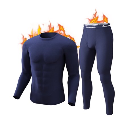CL convallaria Thermal Underwear for Men, Ultra Soft Long Johns Fleece Lined Base Layer Cold Weather Top and Bottom Set