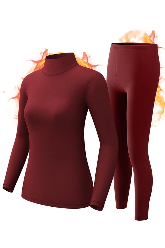 1 Pack Women Thermal Underwear Long Johns, Soft and Warm Long Underwear Base Layer Pajama for Cold Weather