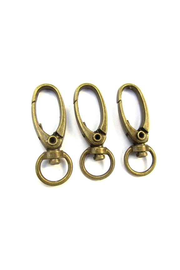 CL099D - LARGE - 100 pcs. Antique Bronze Lobster Swivel Clasps for Key Ring - 44mm x 14mm - Claw Clasps