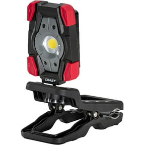 CL20R 1750 Lumen Rechargeable Dual Power Rotating LED Magnetic Clamp Light with Wide Angle Flood Beam, Black/Red