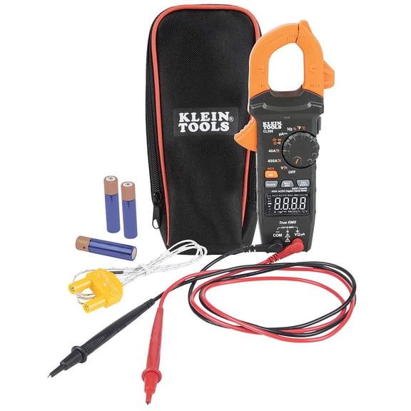 CL390 AC/DC Digital Clamp Meter, Auto-Ranging, 400 Amp, NCVT Tester, Hi-Viz LCD Display, TRMS, Continuity Resistance, Temperature and More