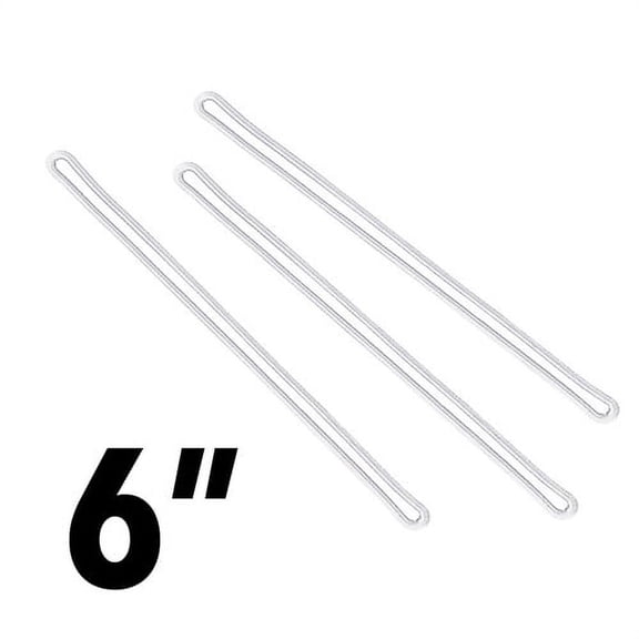 CL403F - Clear Plastic Loops - Worm Loop Straps for Luggage and ID Tags - 6 inch Length x 3/32 inch Diameter - 100/Bx